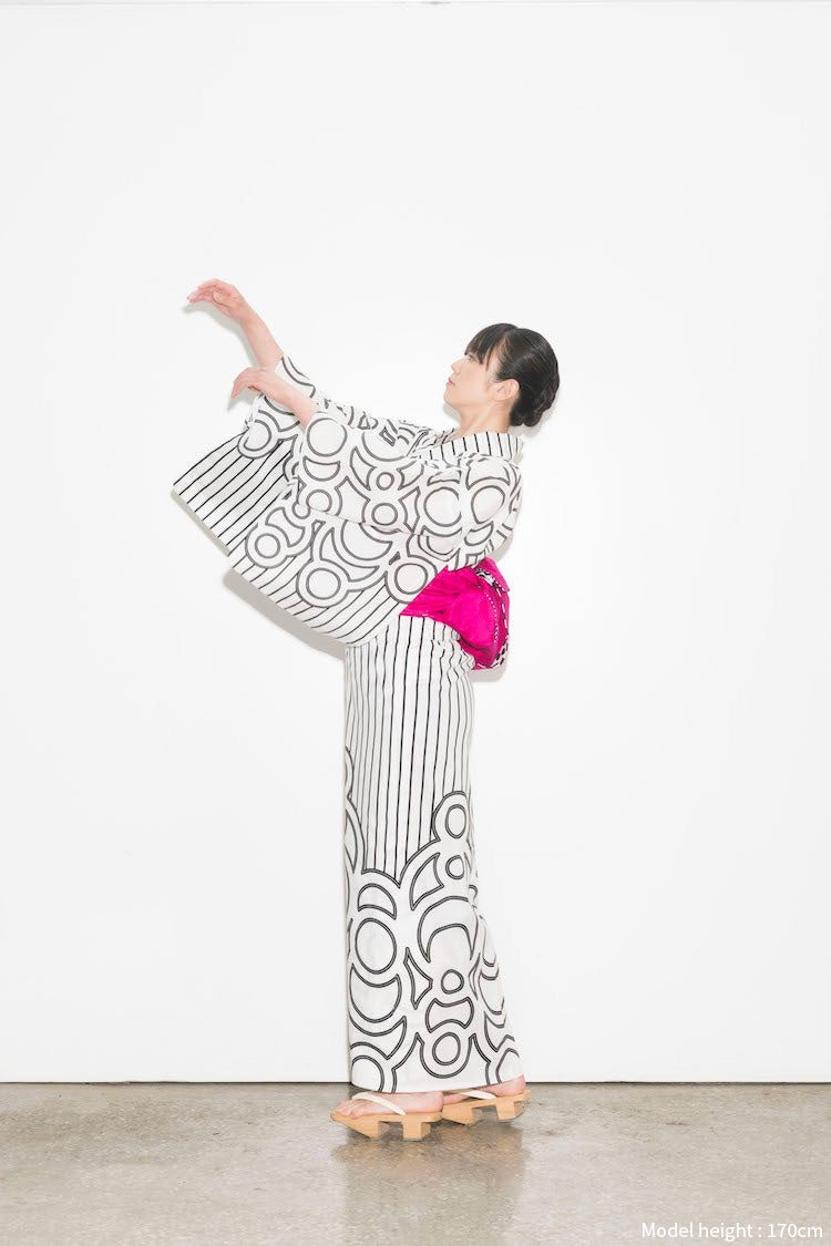 墨流し浴衣　新品　お仕立て上がり（手縫い） kifkif×古今 浴衣 紗綾形 （江戸紫） 仕立て上がり 日本製 | arakawa